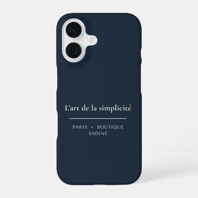 Coque iPhone 16 Étui iPhone Navy L'art de la Simplicité (Verso)