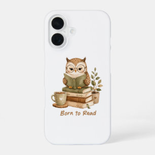 Coque iPhone 16 Étui iphone Né pour Lire Mignon Hibou Amoureux des