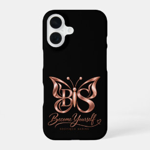 Coque iPhone 16 Étui iPhone papillon en or rose esthétique Minim