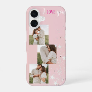 Coque iPhone 16 Étui iPhone personnalisé avec photo Texte Pastel
