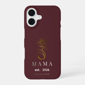 Coque iPhone 16 Étui iPhone personnalisé MAMA Rose Burgundy