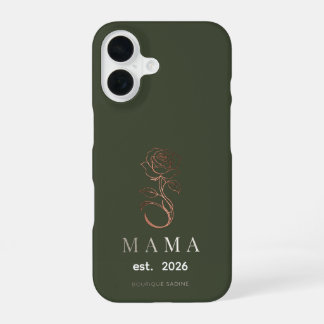 Coque iPhone 16 Étui iPhone personnalisé MAMA Rose Olive
