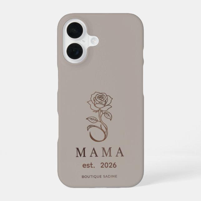 Coque iPhone 16 Étui iPhone personnalisé MAMA Rose Sage Green (Verso)