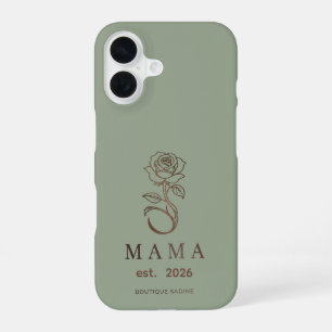 Coque iPhone 16 Étui iPhone personnalisé MAMA Rose Sage Green