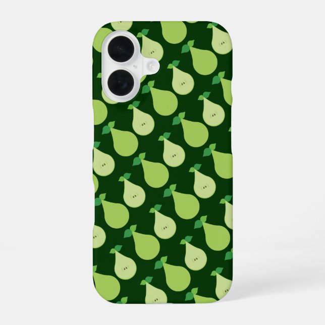 Coque iPhone 16 Étui iPhone Poire Verte Moderne (Verso)