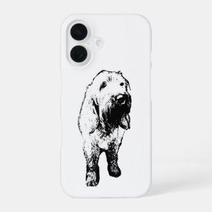 Coque iPhone 16 Étui iPhone pour chien Spinone – Style Ligne d'Enc