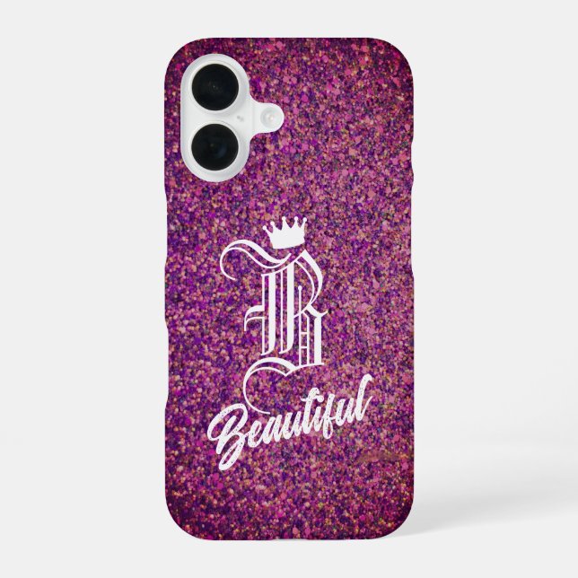 Coque iPhone 16 Étui iPhone rose B magnifique (Verso)