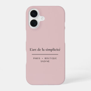 Coque iPhone 16 Étui iPhone Rose Poudré L'art de la Simplicité
