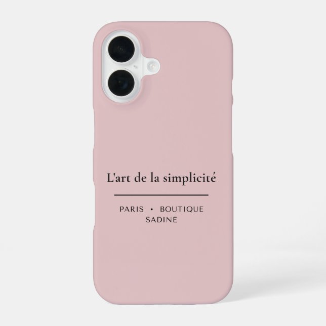 Coque iPhone 16 Étui iPhone Rose Poudré L'art de la Simplicité (Verso)