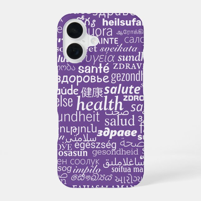 Coque iPhone 16 Étui iPhone Texte Santé (Verso)