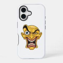 Étui iPhone Visage Caricatural Jaune Fou