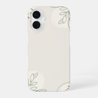 Coque iPhone 16 Étui minimaliste de watercolor floral simple beige