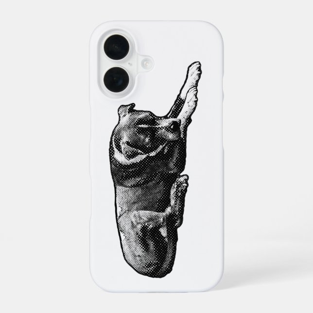 Coque iPhone 16 Étui pour chien à texture de points (Verso)