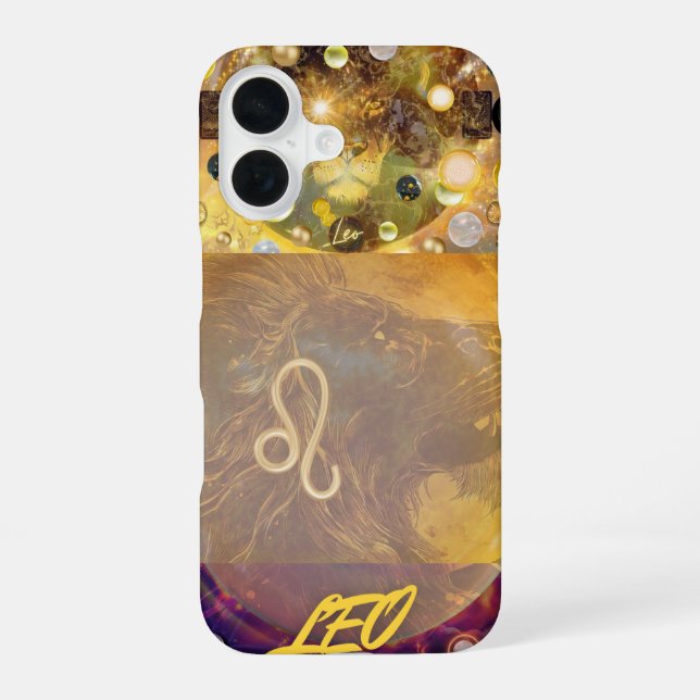 Coque iPhone 16 Étui pour iPhone 15 Leo le Lion (Verso)