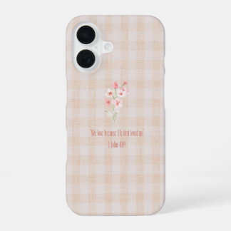 Coque iPhone 16 étui pour iPhone 16 avec verset de la bible marron