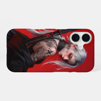 Coque iPhone 16 Étui pour iPhone 16 Fille Cyberpunk Tatouée