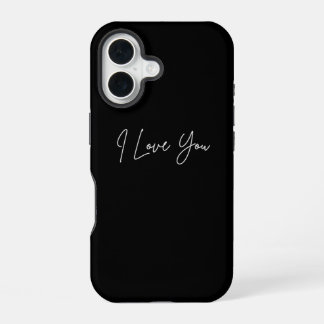 Coque iPhone 16 Étui pour iPhone 16 « Je t'aime » – Boîtier mignon
