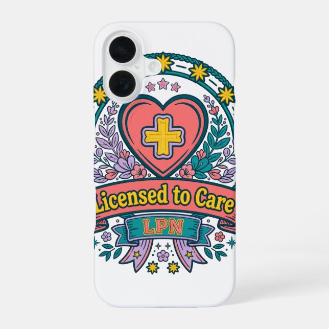 Coque iPhone 16 Étui pour iPhone 16 Licensed to Care LPN (Verso)