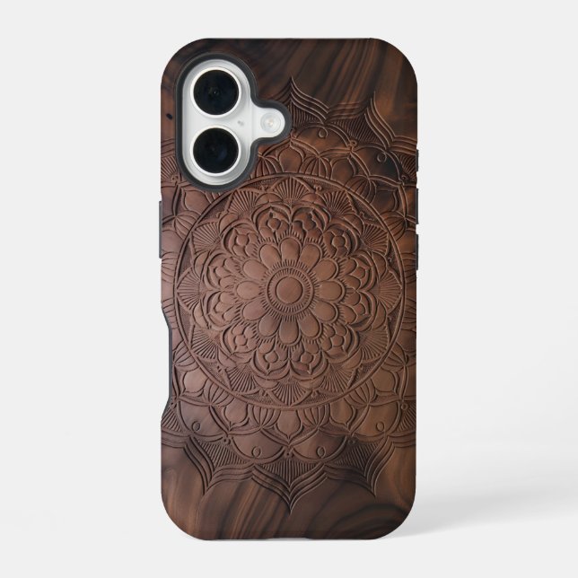 Coque iPhone 16 Étui pour iPhone 16 Mandala (Verso)