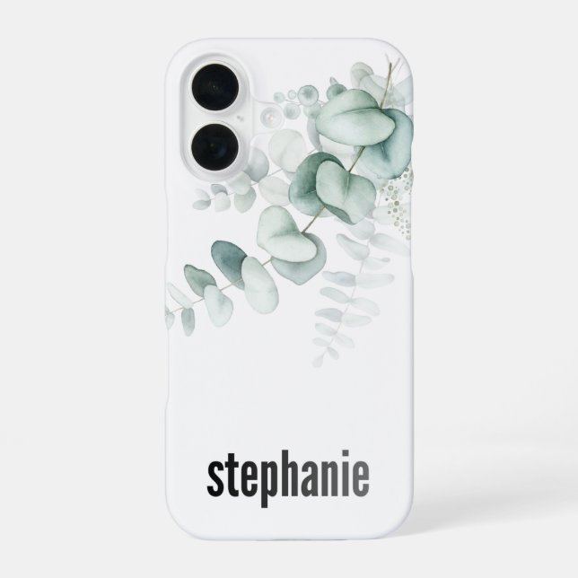 Coque iPhone 16 Étui pour iphone à motif Eucalyptus (Verso)