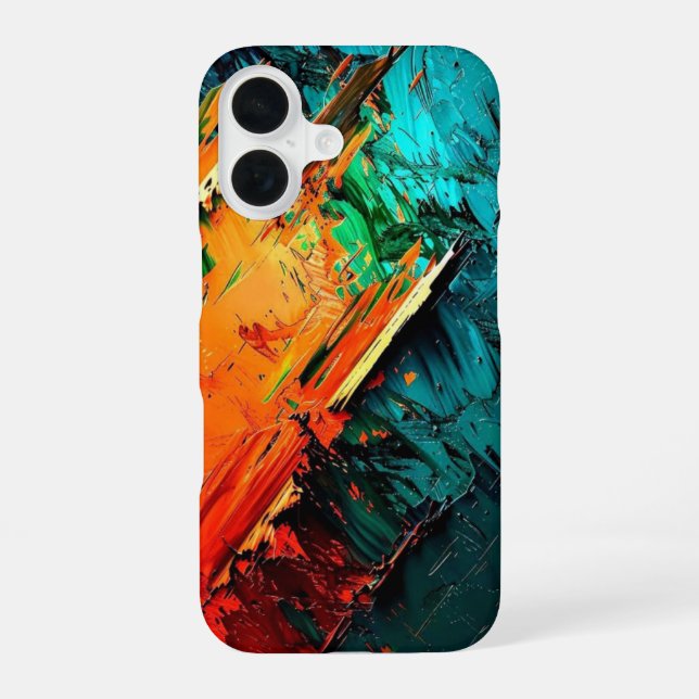 Coque iPhone 16 Étui pour iphone Abstract Kinetic Splatter_ (Verso)