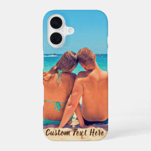Coque iPhone 16 Étui pour iPhone avec photo personnalisée et texte