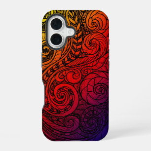 Coque iPhone 16 Étui pour iPhone Bold Swirl Doodle