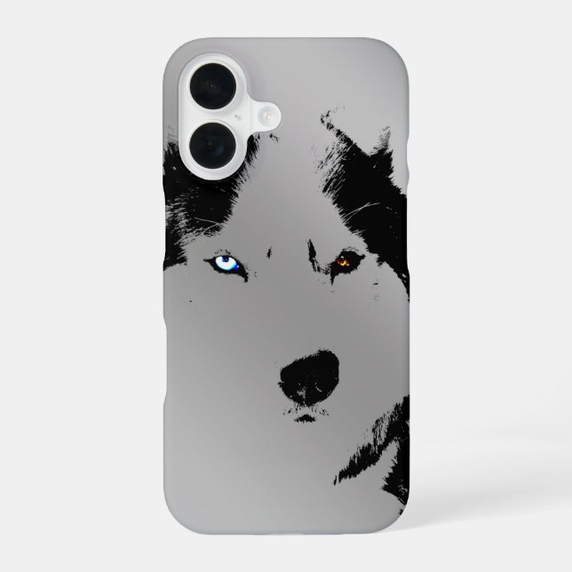 Coque iPhone 16 Étui pour iPhone Chien Husky Cas Husky Malamute po (Verso)