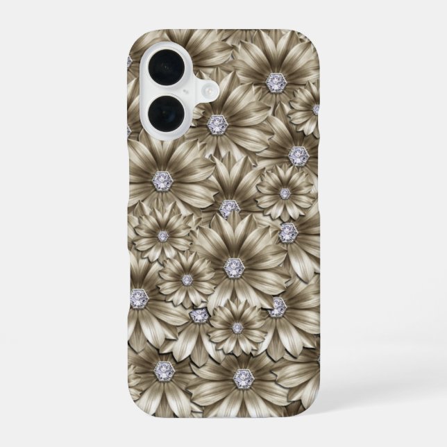 Coque iPhone 16 Étui pour iPhone en pierres précieuses Diamond Flo (Verso)