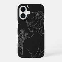 Étui pour iPhone Fille Esthétique – Dessin au trai