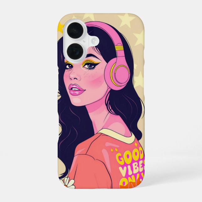 Coque iPhone 16 Étui pour iPhone Good Vibes Only  (Verso)