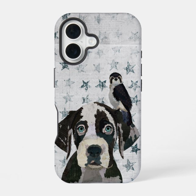 Coque iPhone 16 Étui pour iPhone GREAT DANE & FALCON (Verso)