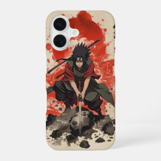 Coque iPhone 16 Étui pour iphone – Madara Uchiha – Aquarelle ciném