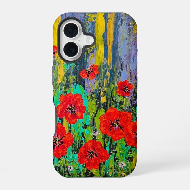 Coque iPhone 16 Étui pour iPhone Poppies (Verso)