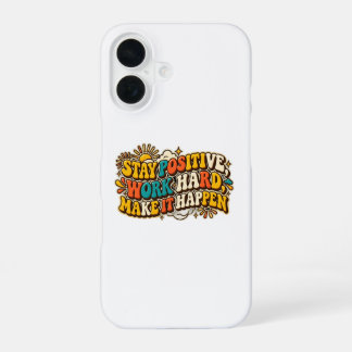 Coque iPhone 16 Étui pour iPhone Restez Positif Rétro
