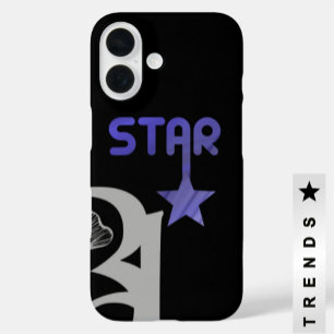 Coque iPhone 16 Étui pour iPhone STAR Tendance Abstrait Lilas Viol