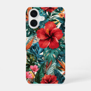 Coque iPhone 16 Étui pour téléphone à feuilles de Hibiscus tropica