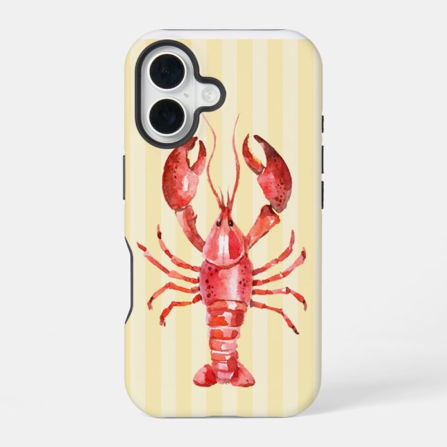 Coque iPhone 16 Étui pour téléphone en forme de homard (Verso)