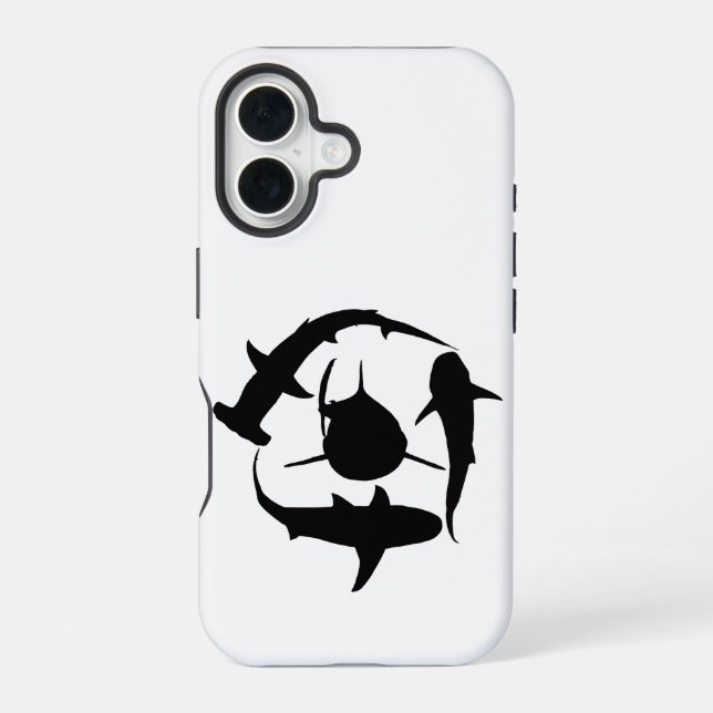 Coque iPhone 16 Étui pour téléphone requin (Verso)