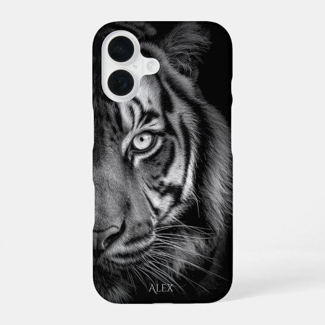 Coque iPhone 16 Étui pour téléphone Tigre – Personnalisable (Verso)