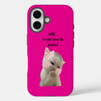 Coque iPhone 16 Étui rose pour téléphone Sassy Cat