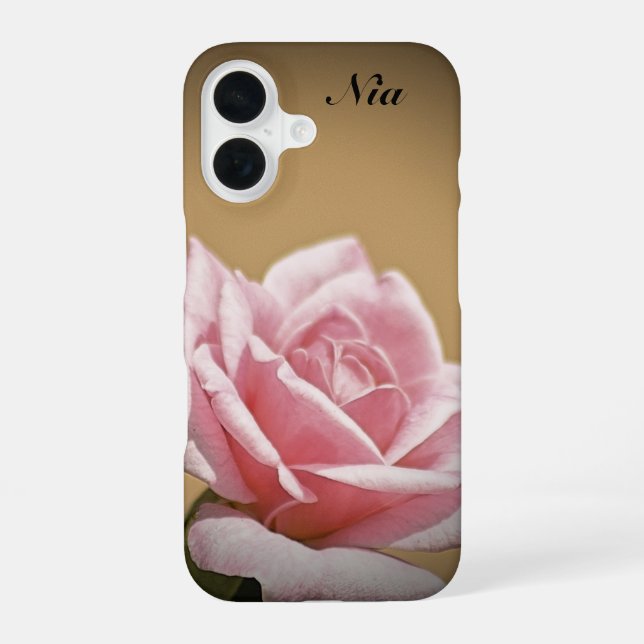 Coque iPhone 16 Étui Rose Rose Personnalisé Case-MateiPhone (Verso)