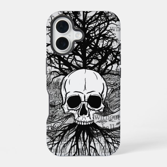 Coque iPhone 16 Étui Skull & Books Case-Mate pour iPhone (Verso)