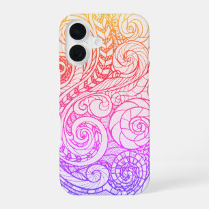Coque iPhone 16 Étui Slim Rainbow Doodle pour iPhone 16