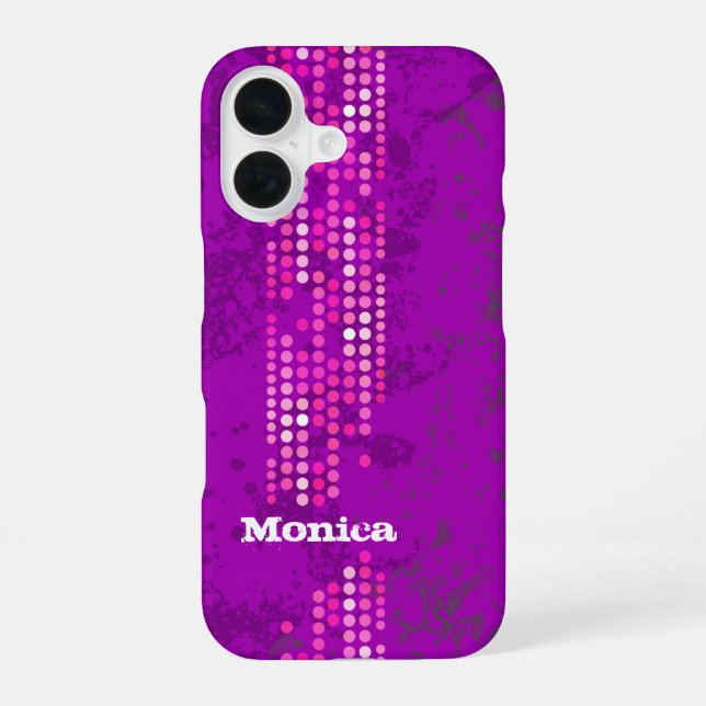 Coque iPhone 16 Étui style surf rose violet personnalisé (Verso)