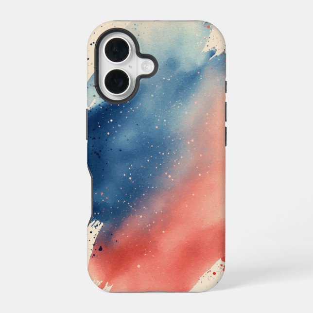 Coque iPhone 16 Étui téléphone à dégradé d'aquarelle "Horizon Rosé (Verso)