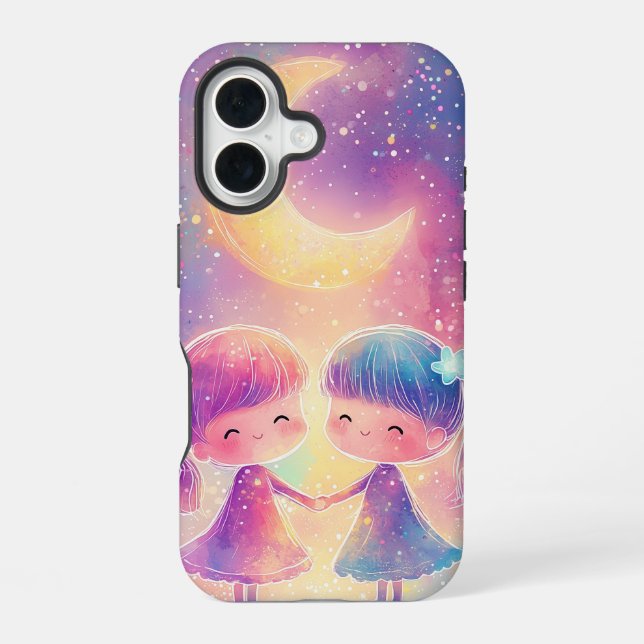 Coque iPhone 16 Étui téléphonique Galaxy sur la Lune (Verso)