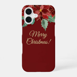 Coque iPhone 16 Étuis iPhone Poinsettia Joyeux Noël