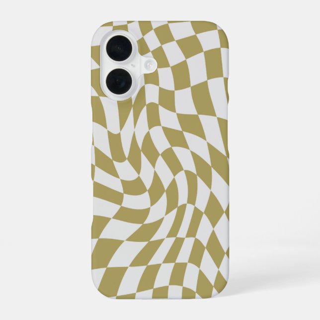 Coque iPhone 16 Étuis modernes iPhone 16 à damier ondulé (Verso)