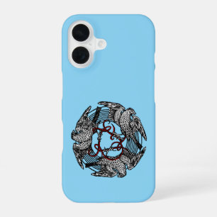 Coque iPhone 16 Ex-libris antique Trois Faucons William de Morgan